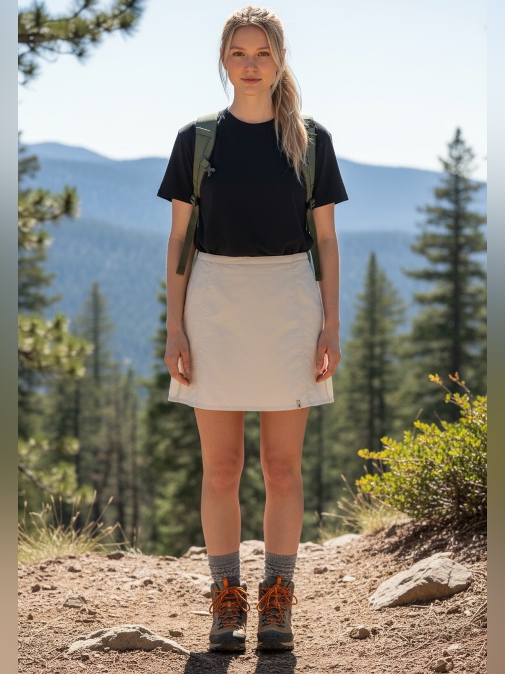 Vintage Royal Robbins Tan Stretch Front Wrap Skort Size 10